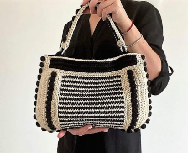 CROCHET PATTERN Crochet Bag Pattern Tote Pattern crochet purse woman bag, shopping bag, summer bag beach bag, handbag, crochet shoulder bag - Image 4