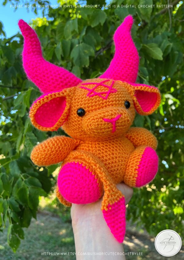 Baphomet Crochet Pattern Amigurumi Plush Toy Cow Devil Goth Halloween -Medium Sized- (DIGITAL DOWNLOAD ONLY) - Image 2