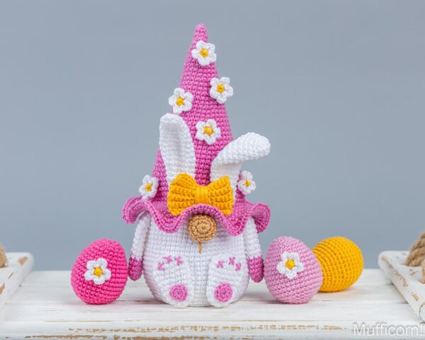 Crochet patterns Easter bunny and crochet egg pattern, Crochet bunny gnome amigurumi pattern, Crochet Easter decorations pattern - Image 3