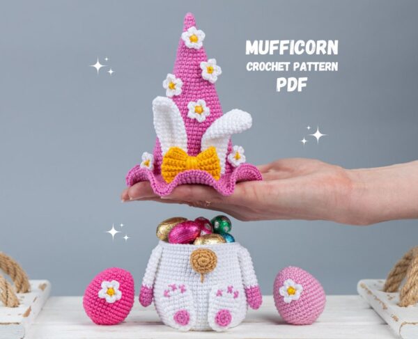 Crochet patterns Easter bunny and crochet egg pattern, Crochet bunny gnome amigurumi pattern, Crochet Easter decorations pattern - Image 9