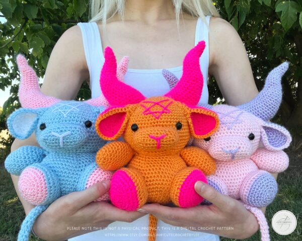 Baphomet Crochet Pattern Amigurumi Plush Toy Cow Devil Goth Halloween -Medium Sized- (DIGITAL DOWNLOAD ONLY)