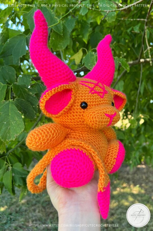 Baphomet Crochet Pattern Amigurumi Plush Toy Cow Devil Goth Halloween -Medium Sized- (DIGITAL DOWNLOAD ONLY) - Image 5